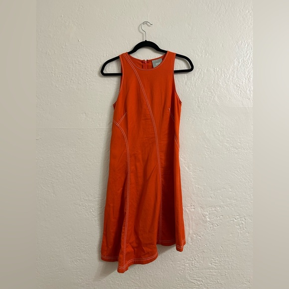 Orange Sleeveless Dress - Picture 3 of 4